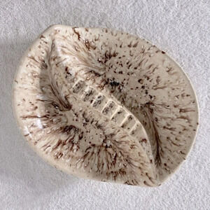 Vintage Arnels Ceramic Pottery Art Brown  Spotted Ashtray Trinket Dish